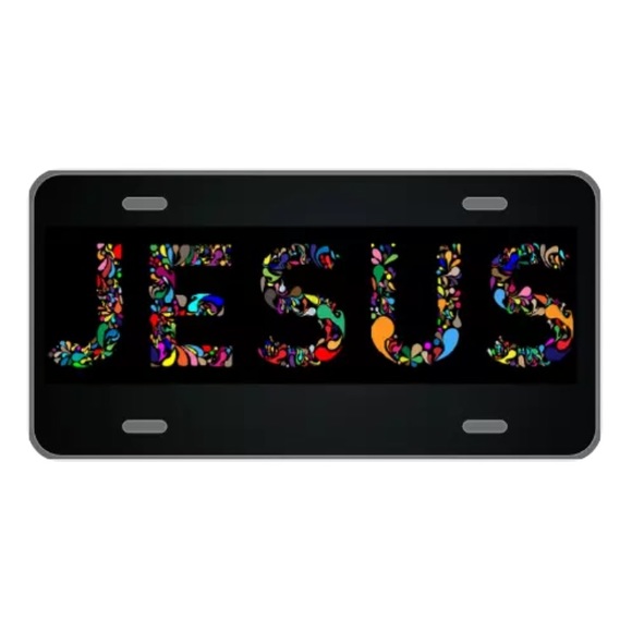Custom license plate with colorful Jesus - Picture 1 of 1